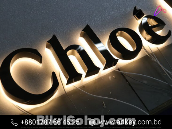 3D Outdoor Backlit Signage with SS Letter in Dhaka BD